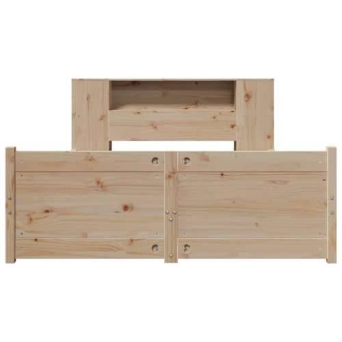 Krevet s regalom za knjige bez madraca 160x200 cm od borovine - Prirodna 160 x 200 cm Cijena