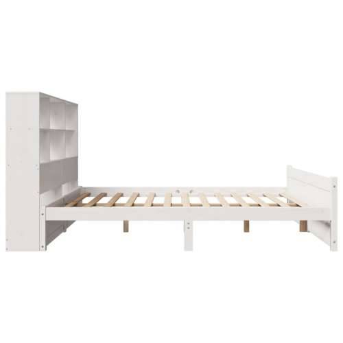 Krevet s regalom z knjige bez madraca bijeli 160x200cm borovina - Bijela 160 x 200 cm Cijena