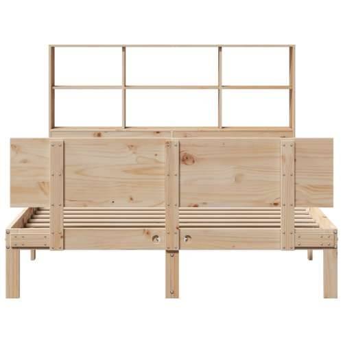 Krevet s regalom za knjige bez madraca 120x190 cm od borovine - Prirodna 120 x 190 cm Cijena