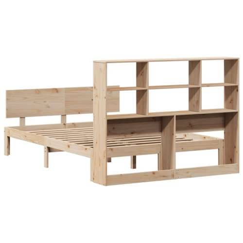Krevet s regalom za knjige bez madraca 120x190 cm od borovine - Prirodna 120 x 190 cm Cijena