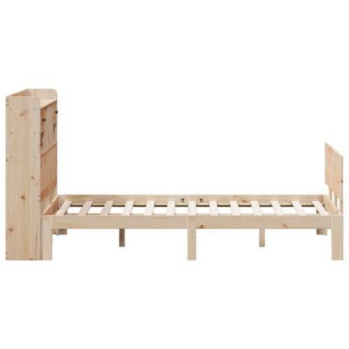 Krevet s regalom za knjige bez madraca 135x190 cm od borovine - Prirodna 135 x 190 cm Cijena