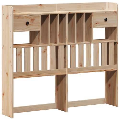 Krevet s regalom za knjige bez madraca 135x190 cm od borovine - Prirodna 135 x 190 cm Cijena