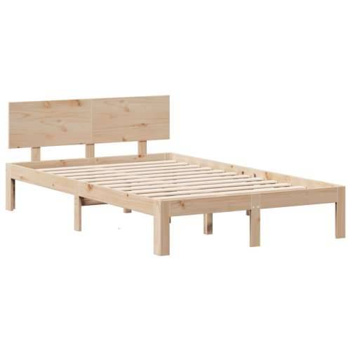 Krevet s regalom za knjige bez madraca 135x190 cm od borovine - Prirodna 135 x 190 cm Cijena