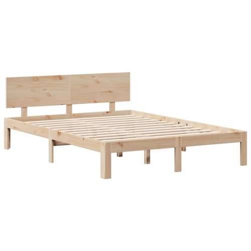 Krevet s regalom za knjige bez madraca 160x200 cm od borovine - Prirodna 160 x 200 cm Cijena