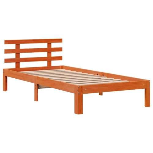 Krevet s regalom za knjige bez madraca 90 x 200 cm od borovine - Voštano smeđa 90 x 200 cm Cijena