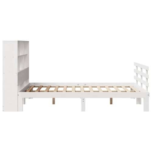 Krevet s regalom z knjige bez madraca bijeli 140x200cm borovina - Bijela 140 x 200 cm Cijena