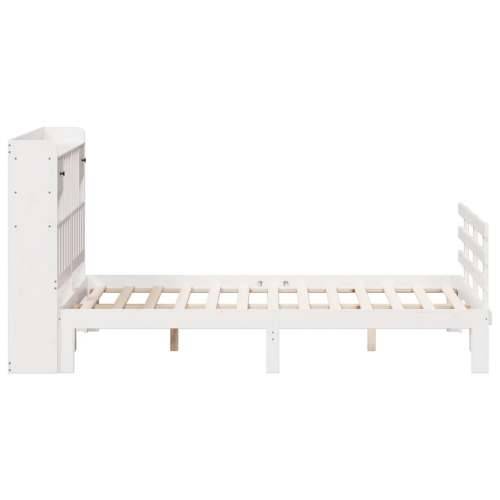 Krevet s regalom z knjige bez madraca bijeli 160x200cm borovina - Bijela 160 x 200 cm Cijena