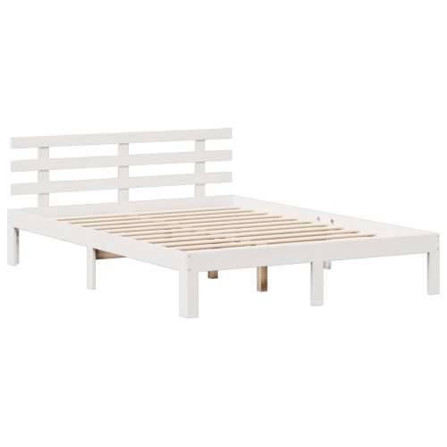 Krevet s regalom z knjige bez madraca bijeli 160x200cm borovina - Bijela 160 x 200 cm Cijena