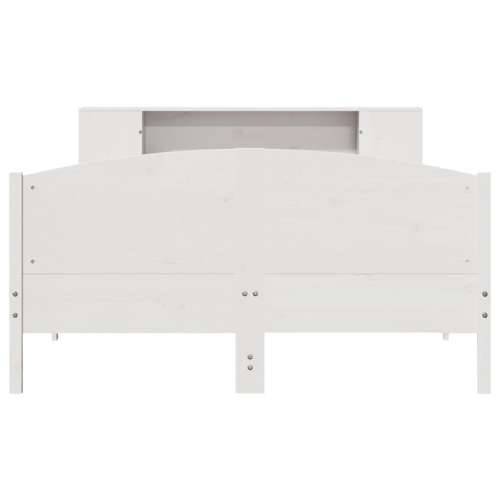 Krevet s regalom z knjige bez madraca bijeli 140x190cm borovina - Bijela 140 x 190 cm Cijena