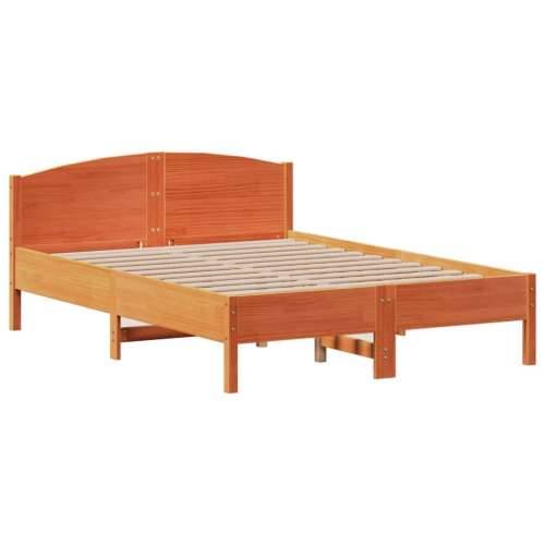 Krevet s regalom za knjige bez madraca 120 x 190 cm od borovine - Voštano smeđa 120 x 190 cm Cijena
