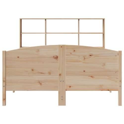 Krevet s regalom za knjige bez madraca 160x200 cm od borovine - Prirodna 160 x 200 cm Cijena