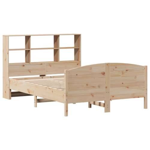Krevet s regalom za knjige bez madraca 120x190 cm od borovine - Prirodna 120 x 190 cm Cijena
