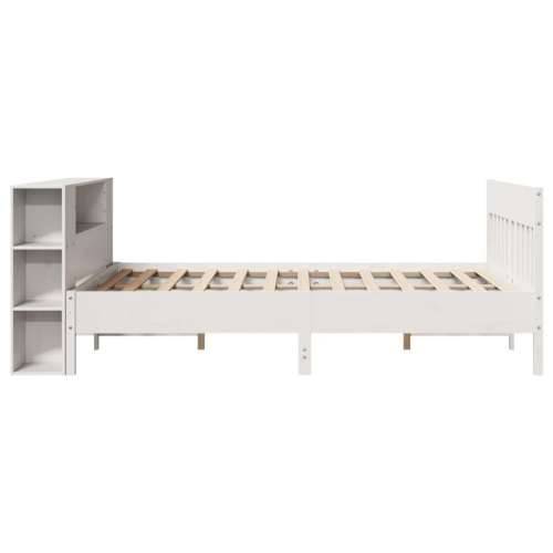 Krevet s regalom z knjige bez madraca bijeli 140x190cm borovina - Bijela 140 x 190 cm Cijena