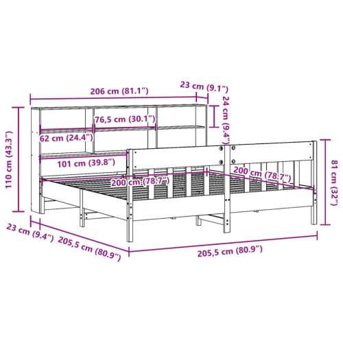 Okvir kreveta bez madraca bijeli 200x200 cm od masivne borovine - Bijela 200 x 200 cm Cijena