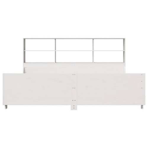 Krevet s regalom za knjige bez madraca bijeli 200x200cm od drva - Bijela 200 x 200 cm Cijena