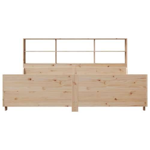 Krevet s regalom za knjige bez madraca 180x200 cm masivno drvo - Smeđa 180 x 200 cm Cijena