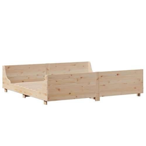Krevet s regalom za knjige bez madraca 180x200 cm masivno drvo - Smeđa 180 x 200 cm Cijena