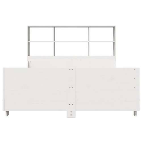 Krevet s regalom za knjige bez madraca bijeli 140x200cm od drva - Bijela 140 x 200 cm Cijena