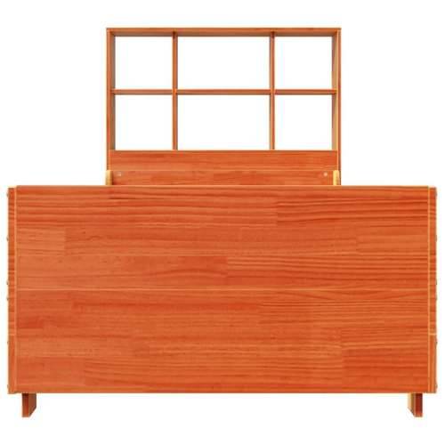Krevet s regalom za knjige bez madraca 75 x 190 cm masivno drvo - Voštano smeđa 75 x 190 cm Cijena