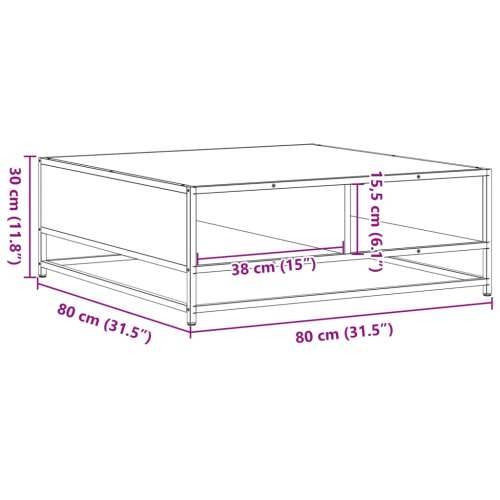 Stolić za kavu crni 80x80x30 cm konstruirano drvo i metal - Crna 80 x 80 x 30 cm 1 Cijena