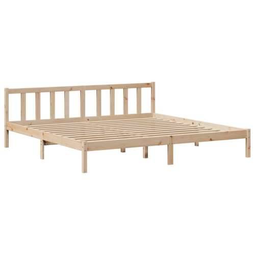Krevet s regalom za knjige bez madraca 200 x 200 cm od borovine - Prirodna 200 x 200 cm Cijena