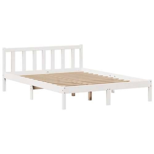 Krevet s regalom z knjige bez madraca bijeli 120x200cm borovina - Bijela 120 x 200 cm Cijena