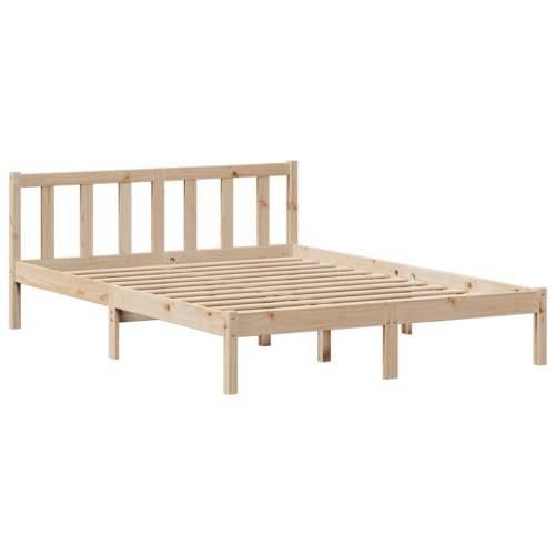 Krevet s regalom za knjige bez madraca 160x200 cm od borovine - Prirodna 160 x 200 cm Cijena