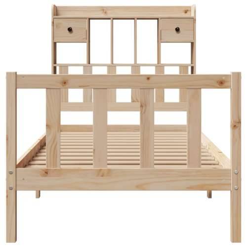 Krevet s regalom za knjige bez madraca 90x190 cm od borovine - Prirodna 90 x 190 cm Cijena