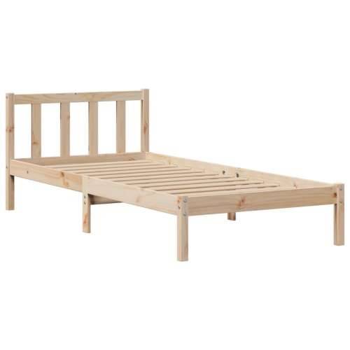 Krevet s regalom za knjige bez madraca 90x190 cm od borovine - Prirodna 90 x 190 cm Cijena