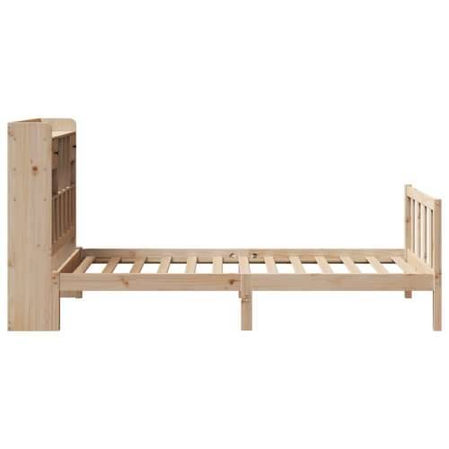 Krevet s regalom za knjige bez madraca 90x190 cm od borovine - Prirodna 90 x 190 cm Cijena