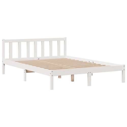 Krevet s regalom z knjige bez madraca bijeli 140x190cm borovina - Bijela 140 x 190 cm Cijena
