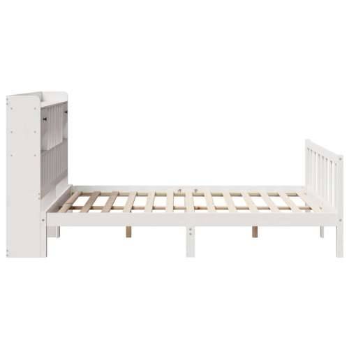 Krevet s regalom z knjige bez madraca bijeli 140x190cm borovina - Bijela 140 x 190 cm Cijena