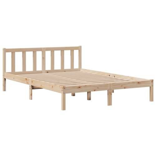 Krevet s regalom za knjige bez madraca 140x200 cm od borovine - Prirodna 140 x 200 cm Cijena