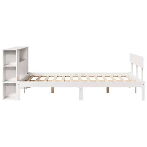 Krevet s regalom z knjige bez madraca bijeli 135x190cm borovina - Bijela 135 x 190 cm Cijena