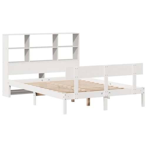 Krevet s regalom z knjige bez madraca bijeli 120x190cm borovina - Bijela 120 x 190 cm Cijena