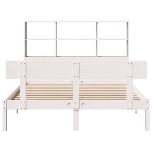 Krevet s regalom z knjige bez madraca bijeli 120x190cm borovina - Bijela 120 x 190 cm Cijena