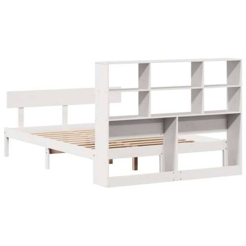 Krevet s regalom z knjige bez madraca bijeli 120x190cm borovina - Bijela 120 x 190 cm Cijena