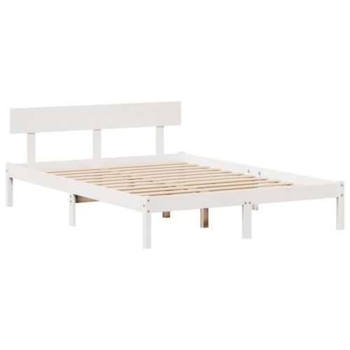 Krevet s regalom z knjige bez madraca bijeli 120x200cm borovina - Bijela 120 x 200 cm Cijena