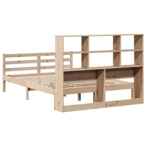 Krevet s regalom za knjige bez madraca 120x190 cm od borovine - Prirodna 120 x 190 cm Cijena