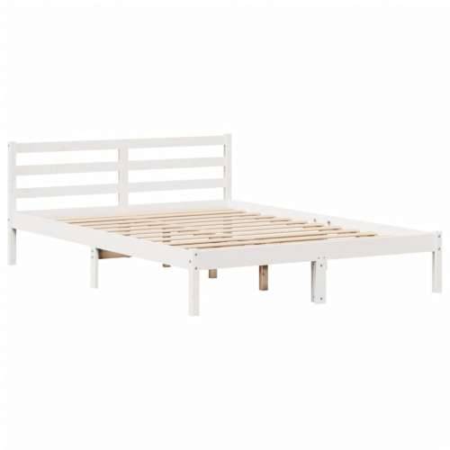Krevet s regalom z knjige bez madraca bijeli 120x200cm borovina - Bijela 120 x 200 cm Cijena