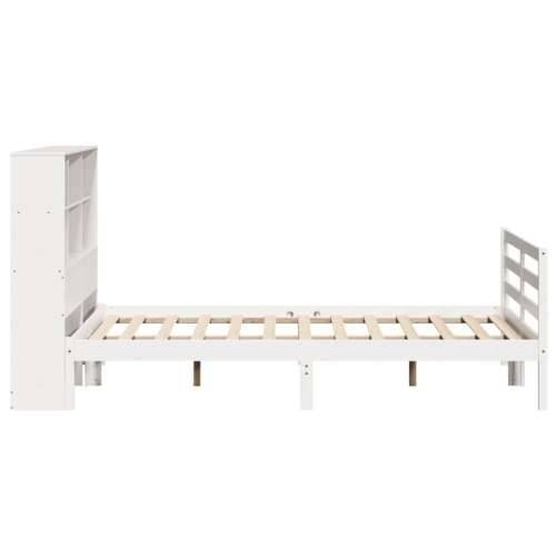 Krevet s regalom z knjige bez madraca bijeli 140x200cm borovina - Bijela 140 x 200 cm Cijena
