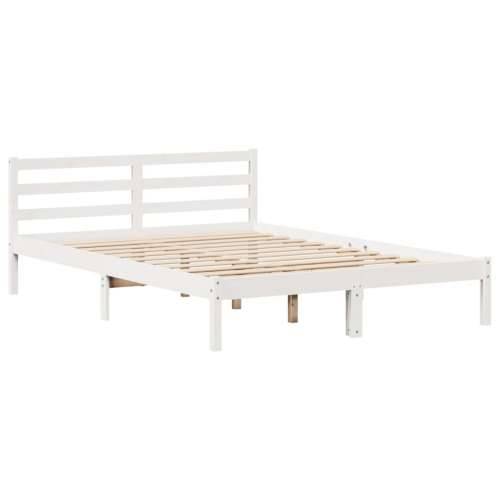 Krevet s regalom z knjige bez madraca bijeli 140x200cm borovina - Bijela 140 x 200 cm Cijena