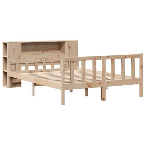 Krevet s regalom za knjige bez madraca 120x190 cm od borovine - Prirodna 120 x 190 cm Cijena