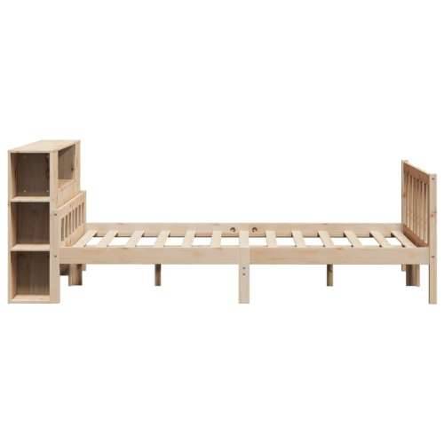 Krevet s regalom za knjige bez madraca 120x190 cm od borovine - Prirodna 120 x 190 cm Cijena