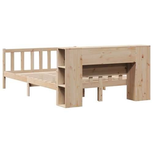 Krevet s regalom za knjige bez madraca 120x190 cm od borovine - Prirodna 120 x 190 cm Cijena