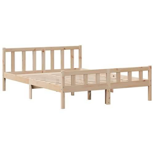 Krevet s regalom za knjige bez madraca 160x200 cm od borovine - Prirodna 160 x 200 cm Cijena