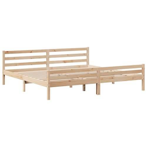 Krevet s regalom za knjige bez madraca 200 x 200 cm od borovine - Prirodna 200 x 200 cm Cijena
