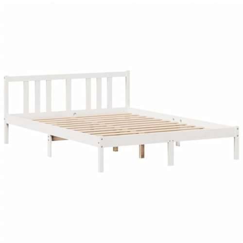Krevet s regalom z knjige bez madraca bijeli 140x200cm borovina - Bijela 140 x 200 cm Cijena