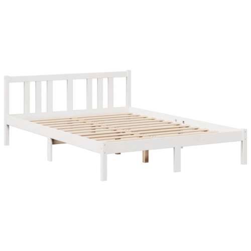 Krevet s regalom z knjige bez madraca bijeli 140x200cm borovina - Bijela 140 x 200 cm Cijena