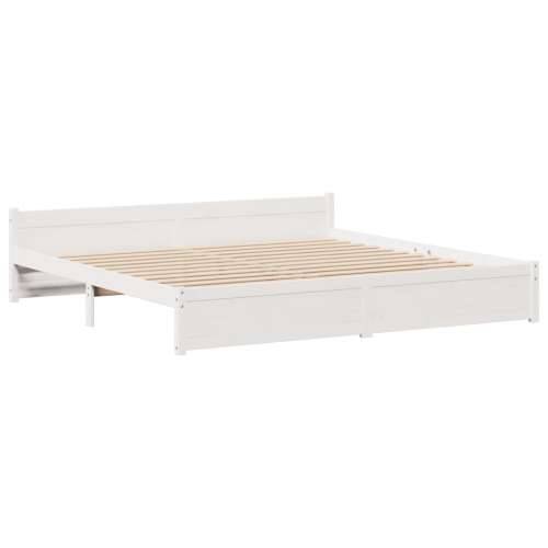 Krevet s regalom z knjige bez madraca bijeli 180x200cm borovina - Bijela 180 x 200 cm Cijena